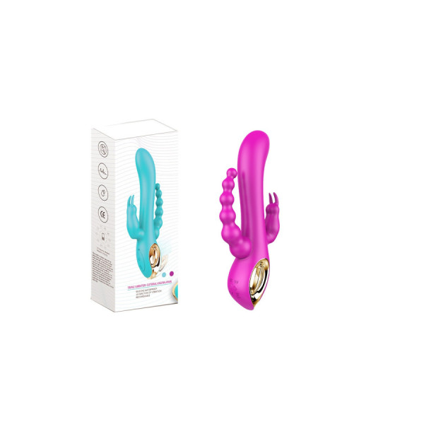 Vibromasseur Rabbit  rose  avec chapelet vibrant 